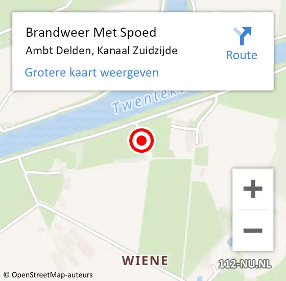 Locatie op kaart van de 112 melding: Brandweer Met Spoed Naar Ambt Delden, Kanaal Zuidzijde op 5 mei 2017 13:20