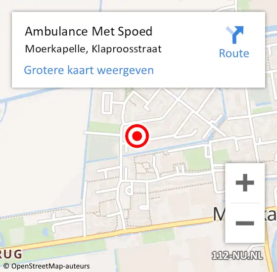 Locatie op kaart van de 112 melding: Ambulance Met Spoed Naar Moerkapelle, Klaproosstraat op 5 mei 2017 13:51