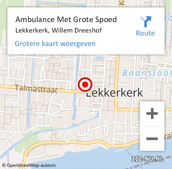 Locatie op kaart van de 112 melding: Ambulance Met Grote Spoed Naar Lekkerkerk, Willem Dreeshof op 5 mei 2017 13:58