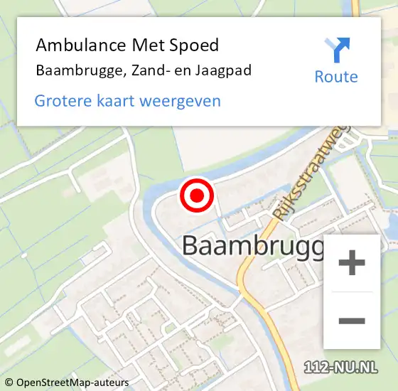 Locatie op kaart van de 112 melding: Ambulance Met Spoed Naar Baambrugge, Zand- en Jaagpad op 5 mei 2017 14:05