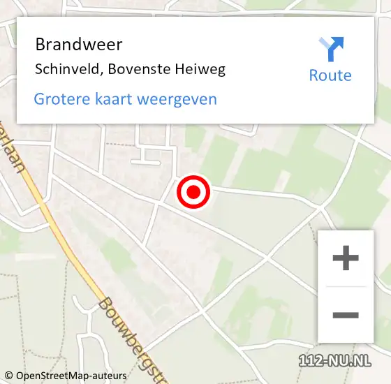 Locatie op kaart van de 112 melding: Brandweer Schinveld, Bovenste Heiweg op 5 mei 2017 14:22