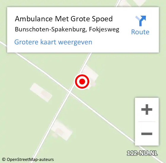 Locatie op kaart van de 112 melding: Ambulance Met Grote Spoed Naar Bunschoten-Spakenburg, Fokjesweg op 19 januari 2014 13:39