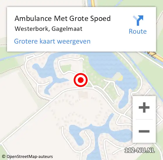 Locatie op kaart van de 112 melding: Ambulance Met Grote Spoed Naar Westerbork, Gagelmaat op 19 januari 2014 13:59