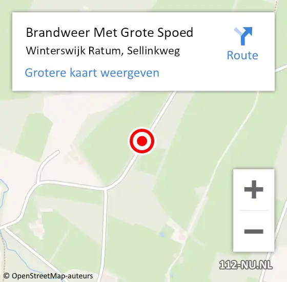 Locatie op kaart van de 112 melding: Brandweer Met Grote Spoed Naar Winterswijk Ratum, Sellinkweg op 5 mei 2017 17:09