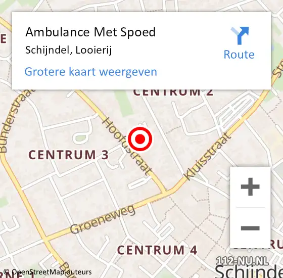 Locatie op kaart van de 112 melding: Ambulance Met Spoed Naar Schijndel, Looierij op 5 mei 2017 17:36
