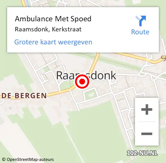 Locatie op kaart van de 112 melding: Ambulance Met Spoed Naar Raamsdonk, Kerkstraat op 5 mei 2017 18:41