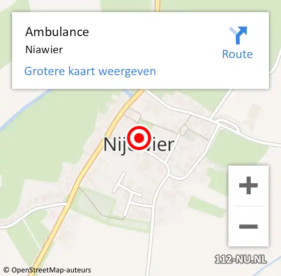 Locatie op kaart van de 112 melding: Ambulance Niawier op 5 mei 2017 18:42