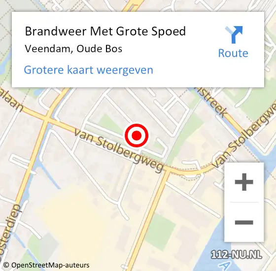 Locatie op kaart van de 112 melding: Brandweer Met Grote Spoed Naar Veendam, Oude Bos op 5 mei 2017 18:45