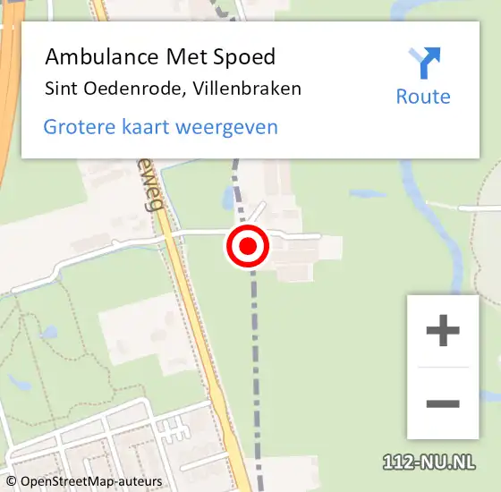 Locatie op kaart van de 112 melding: Ambulance Met Spoed Naar Sint Oedenrode, Villenbraken op 19 januari 2014 14:13