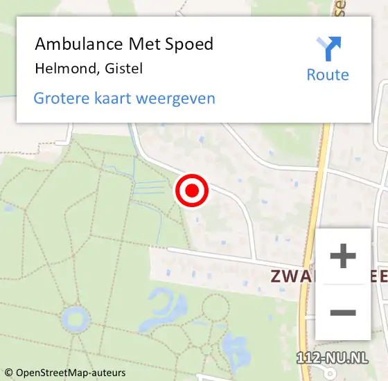 Locatie op kaart van de 112 melding: Ambulance Met Spoed Naar Helmond, Gistel op 5 mei 2017 19:46