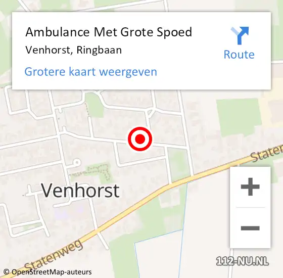 Locatie op kaart van de 112 melding: Ambulance Met Grote Spoed Naar Venhorst, Ringbaan op 5 mei 2017 20:30