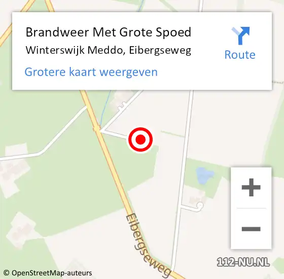 Locatie op kaart van de 112 melding: Brandweer Met Grote Spoed Naar Winterswijk Meddo, Eibergseweg op 5 mei 2017 22:09