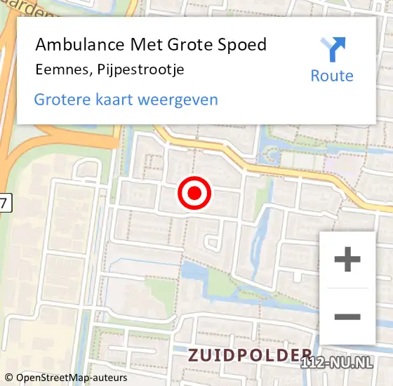 Locatie op kaart van de 112 melding: Ambulance Met Grote Spoed Naar Eemnes, Pijpestrootje op 5 mei 2017 22:31