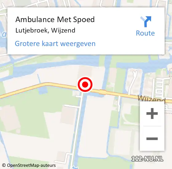 Locatie op kaart van de 112 melding: Ambulance Met Spoed Naar Lutjebroek, Wijzend op 5 mei 2017 23:41