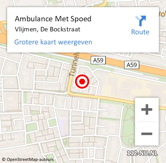 Locatie op kaart van de 112 melding: Ambulance Met Spoed Naar Vlijmen, De Bockstraat op 5 mei 2017 23:42