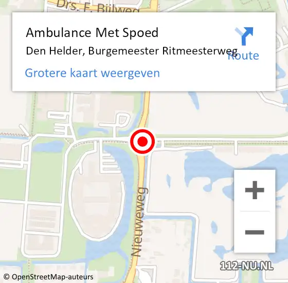 Locatie op kaart van de 112 melding: Ambulance Met Spoed Naar Den Helder, Burgemeester Ritmeesterweg op 6 mei 2017 01:01