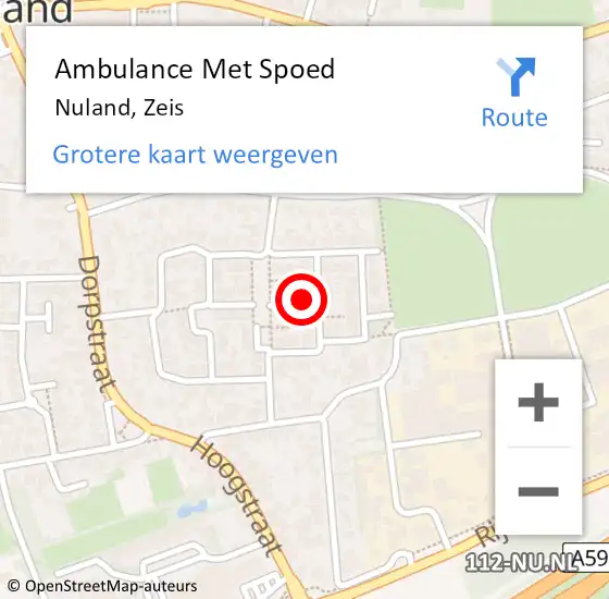 Locatie op kaart van de 112 melding: Ambulance Met Spoed Naar Nuland, Zeis op 19 januari 2014 14:58