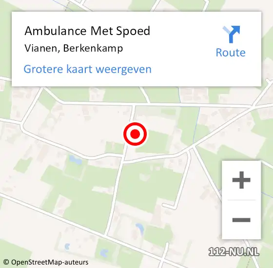 Locatie op kaart van de 112 melding: Ambulance Met Spoed Naar Vianen, Berkenkamp op 6 mei 2017 05:41