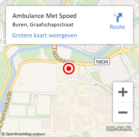 Locatie op kaart van de 112 melding: Ambulance Met Spoed Naar Buren, Graafschapsstraat op 6 mei 2017 09:40