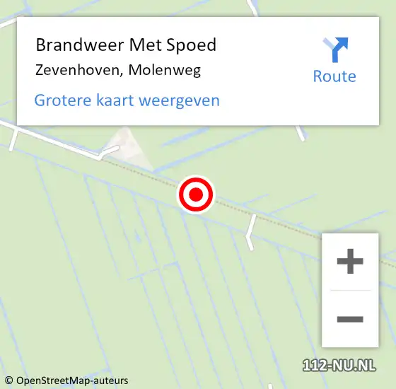 Locatie op kaart van de 112 melding: Brandweer Met Spoed Naar Zevenhoven, Molenweg op 6 mei 2017 10:04