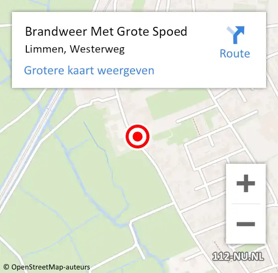 Locatie op kaart van de 112 melding: Brandweer Met Grote Spoed Naar Limmen, Westerweg op 6 mei 2017 10:09