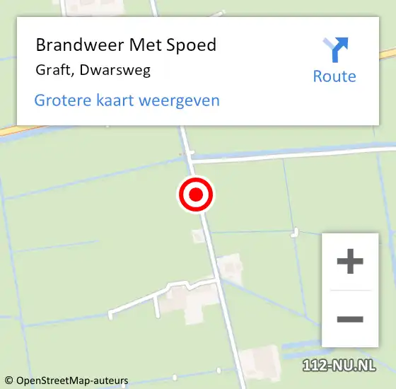 Locatie op kaart van de 112 melding: Brandweer Met Spoed Naar Graft, Dwarsweg op 6 mei 2017 10:20