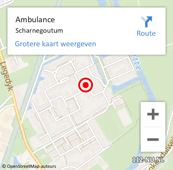 Locatie op kaart van de 112 melding: Ambulance Scharnegoutum op 6 mei 2017 10:29