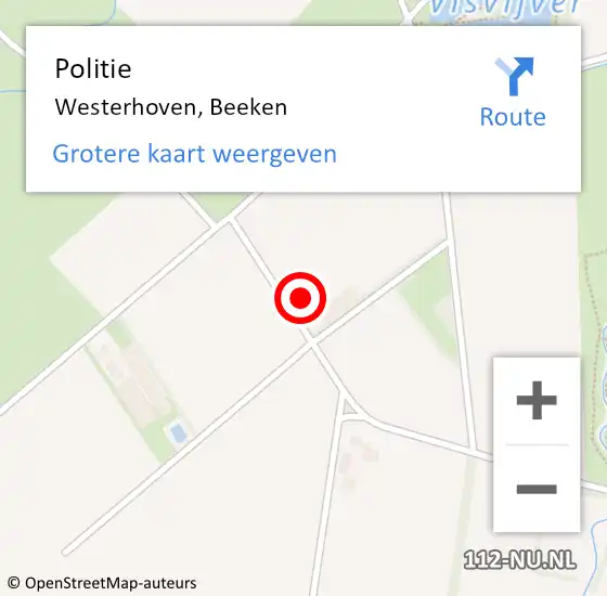 Locatie op kaart van de 112 melding: Politie Westerhoven, Beeken op 6 mei 2017 11:14