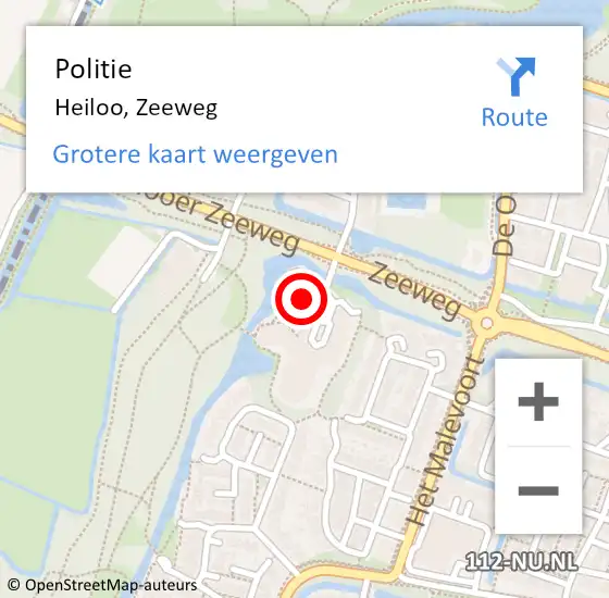 Locatie op kaart van de 112 melding: Politie Heiloo, Zeeweg op 6 mei 2017 11:56