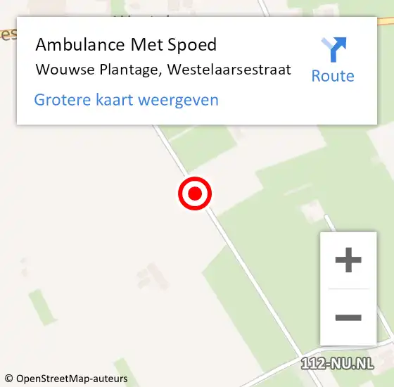 Locatie op kaart van de 112 melding: Ambulance Met Spoed Naar Wouwse Plantage, Westelaarsestraat op 6 mei 2017 12:52