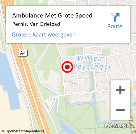 Locatie op kaart van de 112 melding: Ambulance Met Grote Spoed Naar Pernis, Van Drielpad op 6 mei 2017 13:00