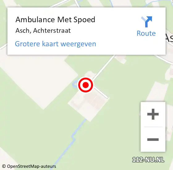 Locatie op kaart van de 112 melding: Ambulance Met Spoed Naar Asch, Achterstraat op 6 mei 2017 13:01