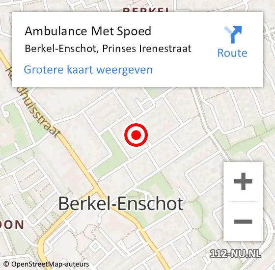 Locatie op kaart van de 112 melding: Ambulance Met Spoed Naar Berkel-Enschot, Prinses Irenestraat op 6 mei 2017 13:39