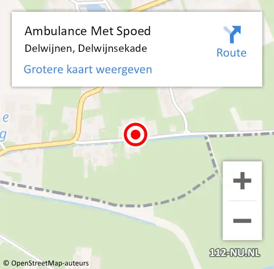 Locatie op kaart van de 112 melding: Ambulance Met Spoed Naar Delwijnen, Delwijnsekade op 6 mei 2017 13:51