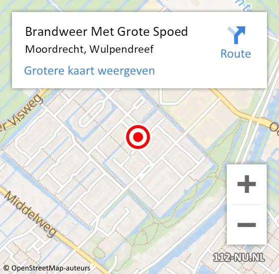 Locatie op kaart van de 112 melding: Brandweer Met Grote Spoed Naar Moordrecht, Wulpendreef op 6 mei 2017 14:04