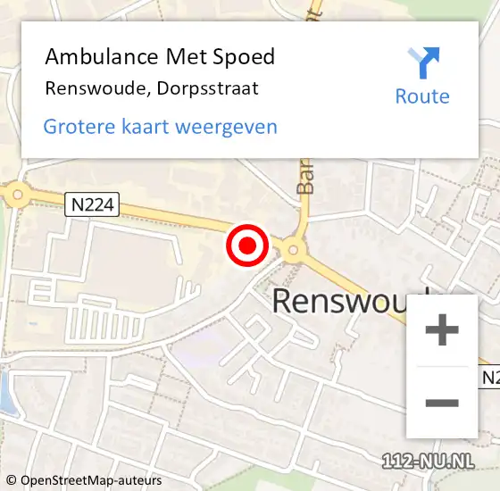 Locatie op kaart van de 112 melding: Ambulance Met Spoed Naar Renswoude, Dorpsstraat op 6 mei 2017 14:30