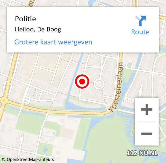 Locatie op kaart van de 112 melding: Politie Heiloo, De Boog op 6 mei 2017 14:57