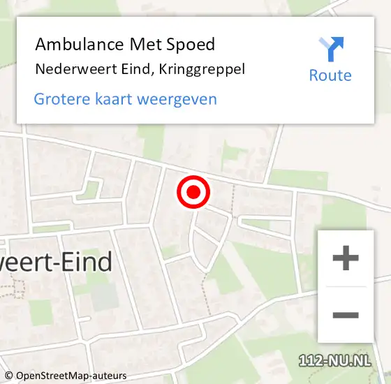 Locatie op kaart van de 112 melding: Ambulance Met Spoed Naar Nederweert Eind, Kringgreppel op 6 mei 2017 15:02