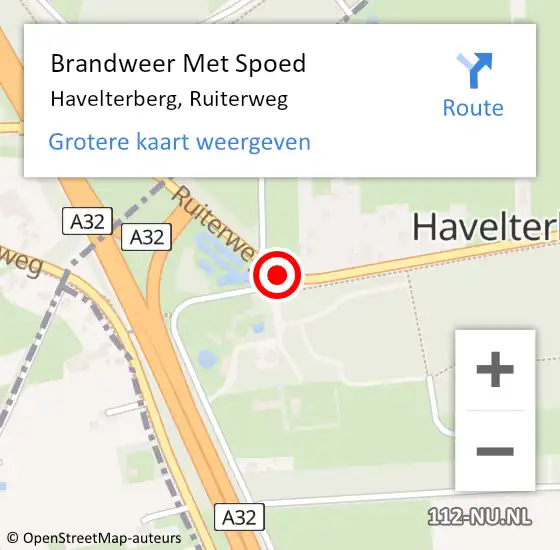 Locatie op kaart van de 112 melding: Brandweer Met Spoed Naar Havelterberg, Ruiterweg op 6 mei 2017 15:16