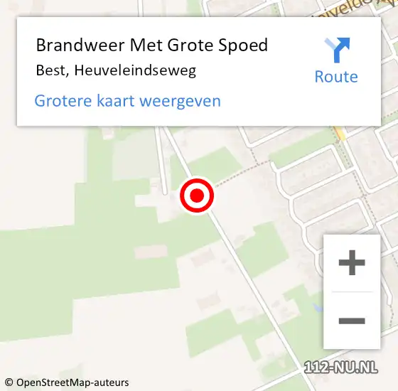 Locatie op kaart van de 112 melding: Brandweer Met Grote Spoed Naar Best, Heuveleindseweg op 6 mei 2017 15:39