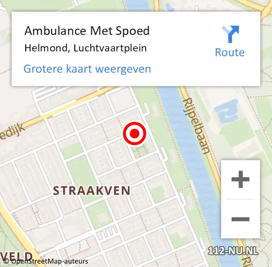 Locatie op kaart van de 112 melding: Ambulance Met Spoed Naar Helmond, Luchtvaartplein op 6 mei 2017 15:40