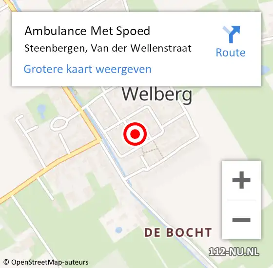 Locatie op kaart van de 112 melding: Ambulance Met Spoed Naar Steenbergen, Van der Wellenstraat op 6 mei 2017 16:08