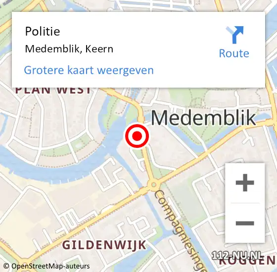 Locatie op kaart van de 112 melding: Politie Medemblik, Keern op 6 mei 2017 16:29