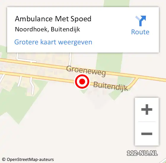 Locatie op kaart van de 112 melding: Ambulance Met Spoed Naar Noordhoek, Buitendijk op 6 mei 2017 17:12