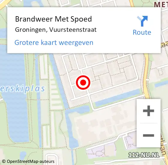 Locatie op kaart van de 112 melding: Brandweer Met Spoed Naar Groningen, Vuursteenstraat op 6 mei 2017 17:33