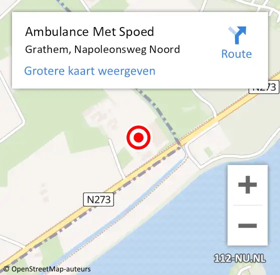 Locatie op kaart van de 112 melding: Ambulance Met Spoed Naar Grathem, Napoleonsweg Noord op 6 mei 2017 17:34