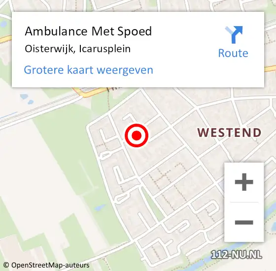 Locatie op kaart van de 112 melding: Ambulance Met Spoed Naar Oisterwijk, Icarusplein op 6 mei 2017 18:09