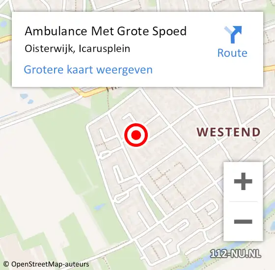 Locatie op kaart van de 112 melding: Ambulance Met Grote Spoed Naar Oisterwijk, Icarusplein op 6 mei 2017 18:11