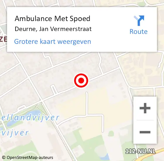 Locatie op kaart van de 112 melding: Ambulance Met Spoed Naar Deurne, Jan Vermeerstraat op 6 mei 2017 18:13