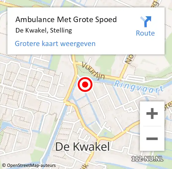 Locatie op kaart van de 112 melding: Ambulance Met Grote Spoed Naar De Kwakel, Stelling op 6 mei 2017 18:29